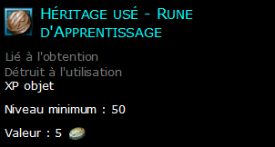 Héritage usé - Rune d'Apprentissage