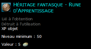 Héritage fantasque - Rune d'Apprentissage