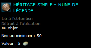 Héritage simple - Rune de Légende