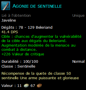 Agonie de sentinelle