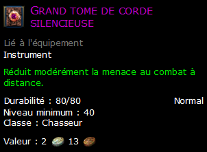 Grand tome de corde silencieuse