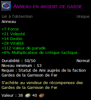 Anneau en argent de garde