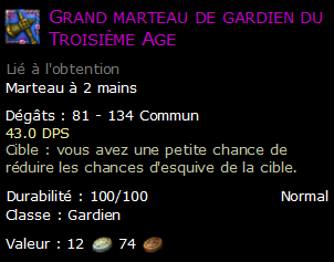 Grand marteau de gardien du Troisième Age