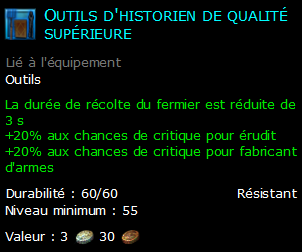 Outils d'historien de qualité supérieure