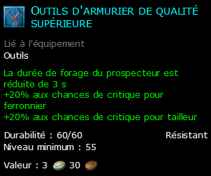 Outils d'armurier de qualité supérieure