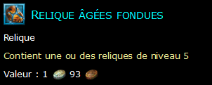 Relique âgées fondues