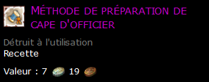 Méthode de préparation de cape d'officier