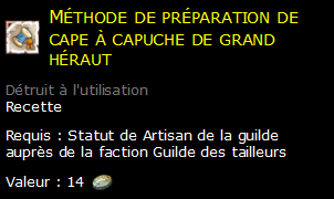 Méthode de préparation de cape à capuche de grand héraut