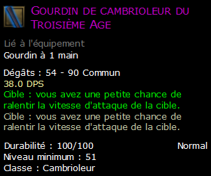 Gourdin de cambrioleur du Troisième Age