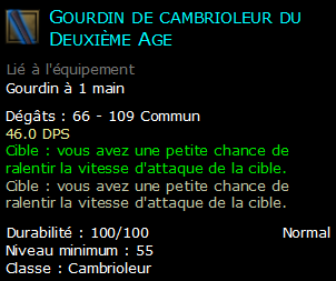 Gourdin de cambrioleur du Deuxième Age