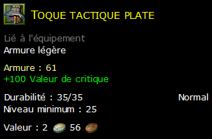 Toque tactique plate