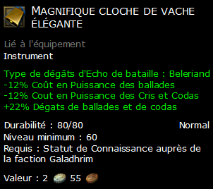 Magnifique cloche de vache élégante