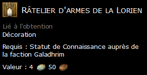 Râtelier d'armes de la Lorien