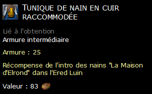 Tunique de nain en cuir raccommodée