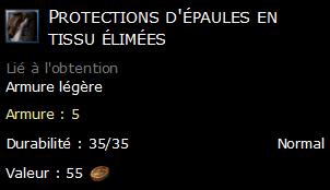 Protections d'épaules en tissu élimées