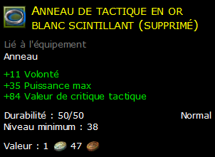 Anneau de tactique en or blanc scintillant (supprimé)