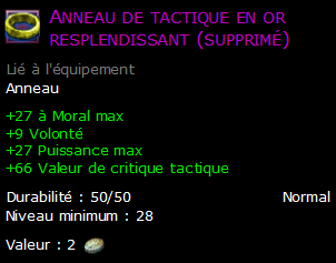 Anneau de tactique en or resplendissant (supprimé)