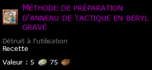 Méthode de préparation d'anneau de tactique en béryl gravé