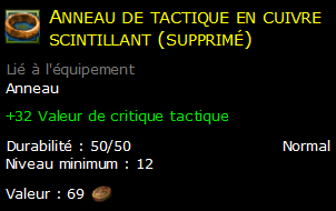 Anneau de tactique en cuivre scintillant (supprimé)