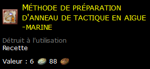 Méthode de préparation d'anneau de tactique en aigue-marine