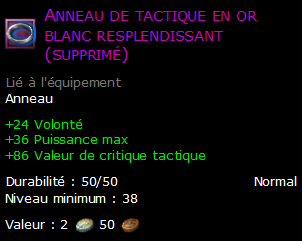 Anneau de tactique en or blanc resplendissant (supprimé)