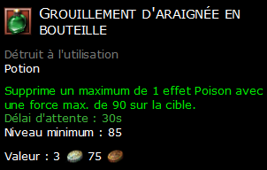 Grouillement d'araignée en bouteille