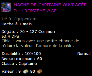 Hache de capitaine ouvragée du Troisième Age