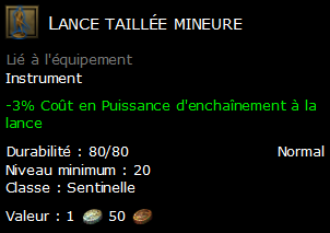 Lance taillée mineure