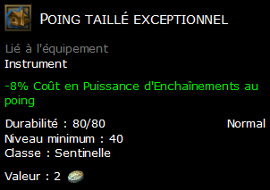 Poing taillé exceptionnel