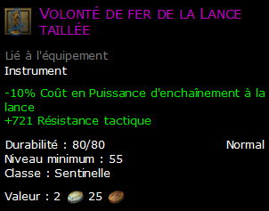 Volonté de fer de la Lance taillée