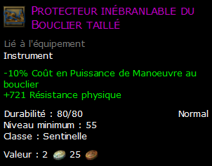 Protecteur inébranlable du Bouclier taillé