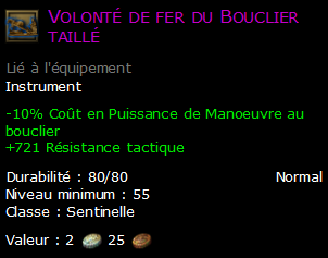 Volonté de fer du Bouclier taillé