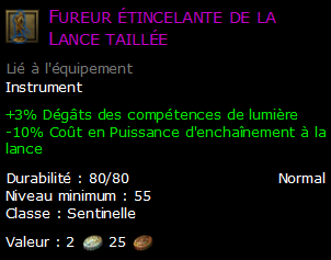 Fureur étincelante de la Lance taillée