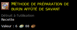 Méthode de préparation de burin affûté de savant