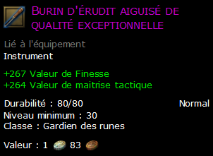 Burin d'érudit aiguisé de qualité exceptionnelle