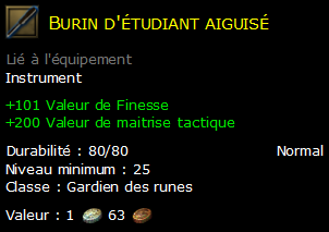 Burin d'étudiant aiguisé