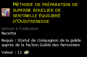 Méthode de préparation de superbe bouclier de sentinelle équilibré d'Ouistrenesse