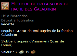 Méthode de préparation de hache des Galadhrim