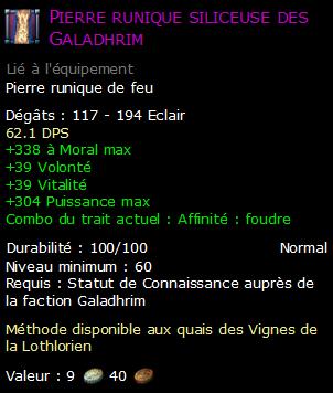 Pierre runique siliceuse des Galadhrim