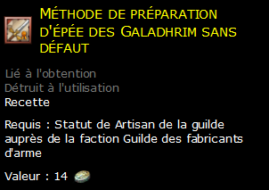 Méthode de préparation d'épée des Galadhrim sans défaut