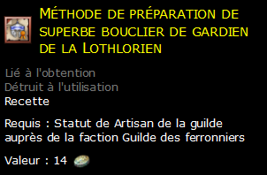 Méthode de préparation de superbe bouclier de gardien de la Lothlorien