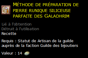 Méthode de préparation de pierre runique siliceuse parfaite des Galadhrim