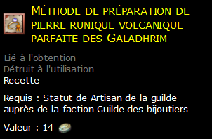 Méthode de préparation de pierre runique volcanique parfaite des Galadhrim