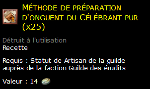 Méthode de préparation d'onguent du Célébrant pur (x25)