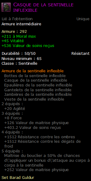 Casque de la sentinelle inflexible