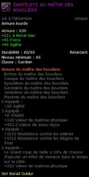 Gantelets du maître des boucliers