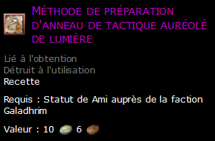 Méthode de préparation d'anneau de tactique auréolé de lumière