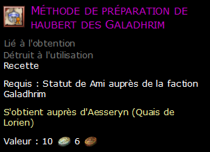 Méthode de préparation de haubert des Galadhrim