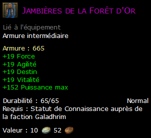 Jambières de la Forêt d'Or