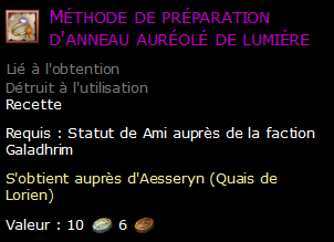 Méthode de préparation d'anneau auréolé de lumière